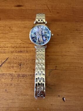 Porsamo Bleu Sylvie Abalone Dial Crystal Accents Stainless Steel Bracelet Watch